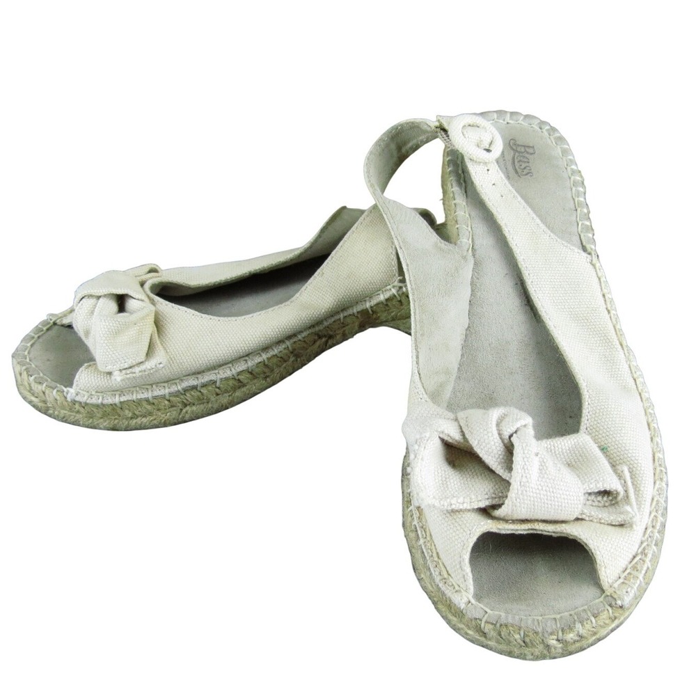 Bass Women's Slingback Beige Fabric Sz 8.5 Medium Gently Used 2025